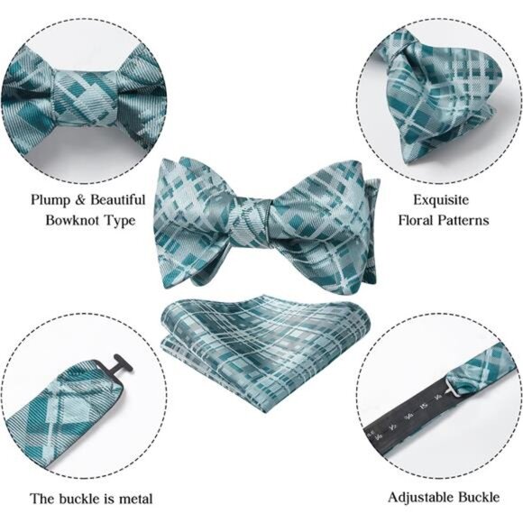 Bow Ties for Men D05-dark Green - Picture 2 of 6